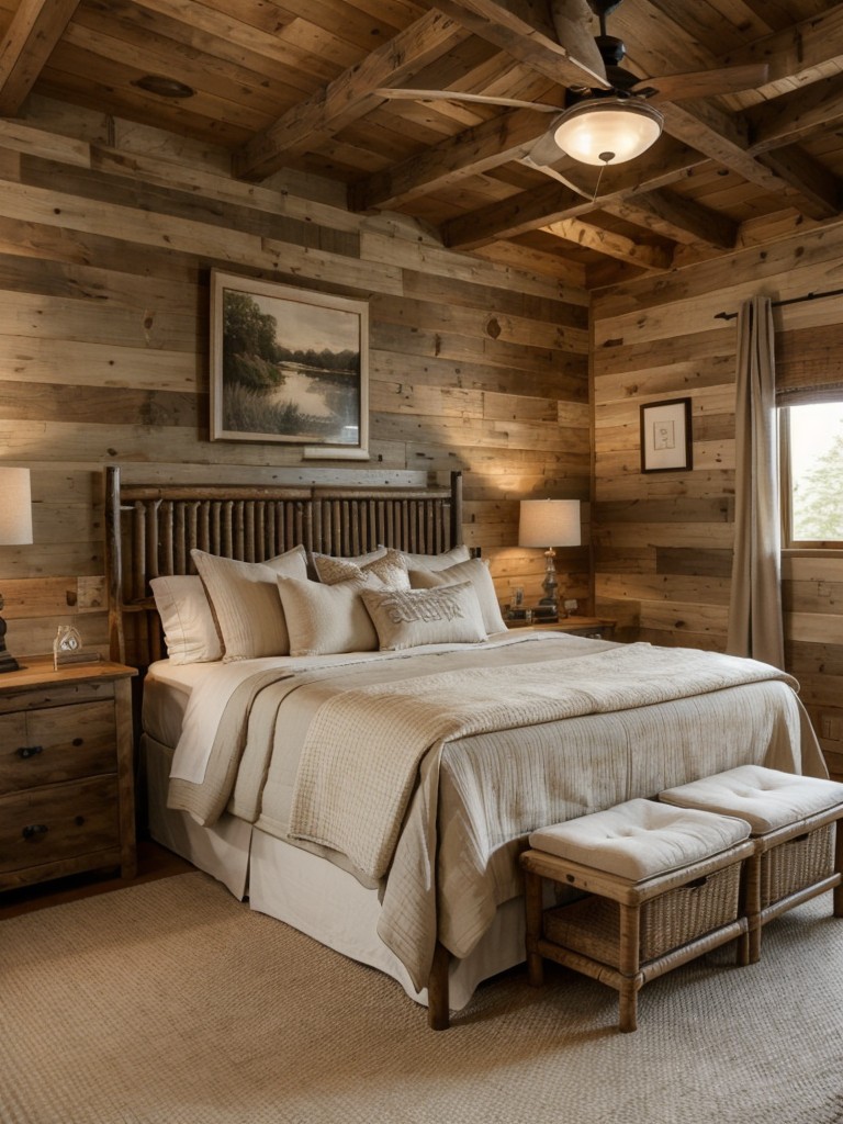 Rustic Bedroom Retreat: Embrace Natural Wood Elements!