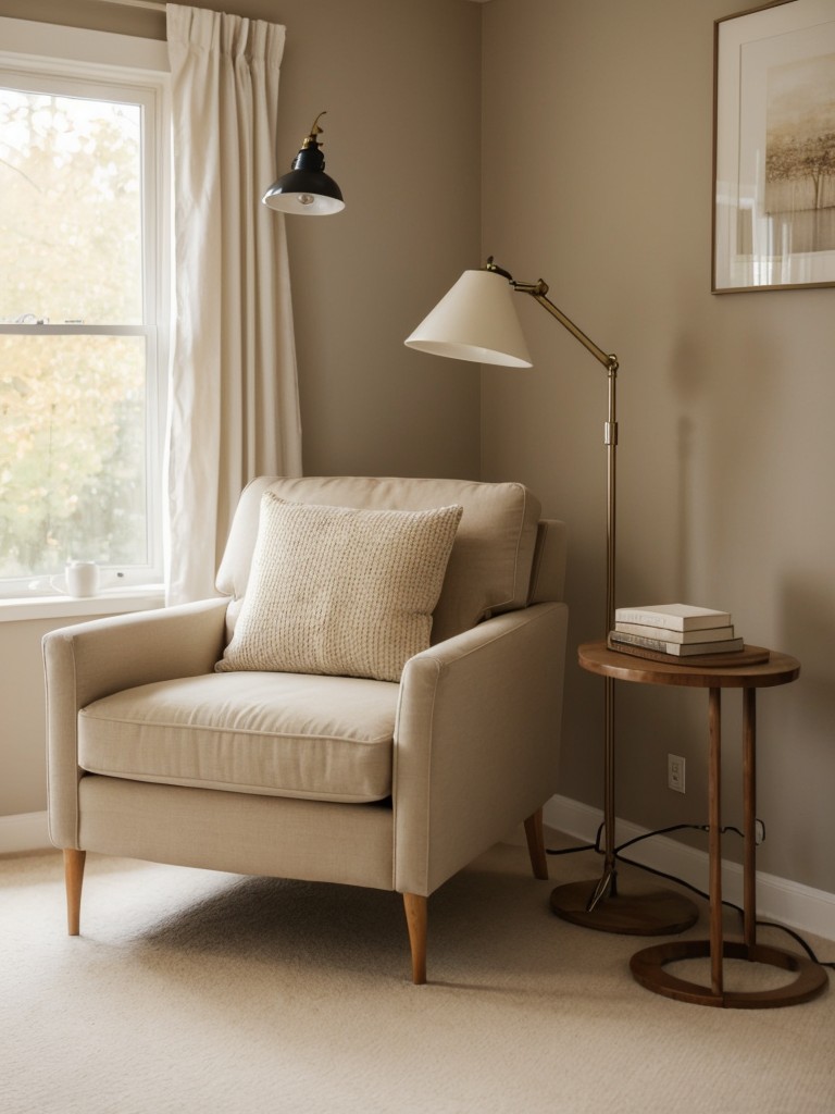 Cozy Apartment Vibes: Create Your Perfect Reading Nook with Beige Decor