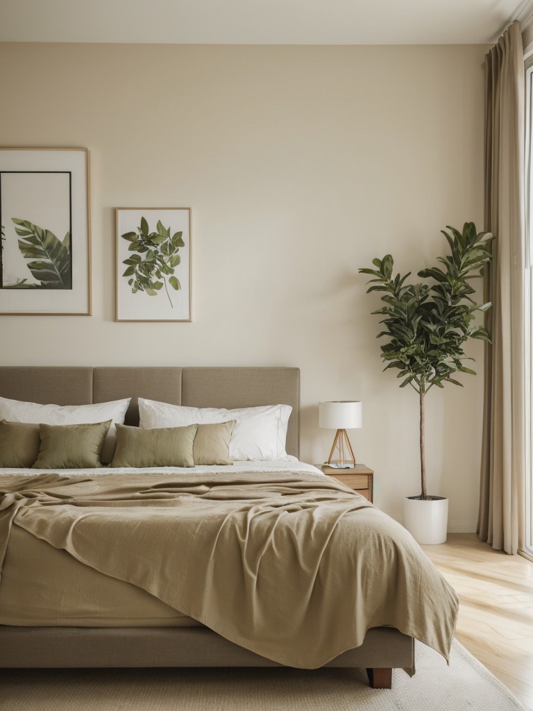 Freshen up your apartment with inviting beige bedroom decor!