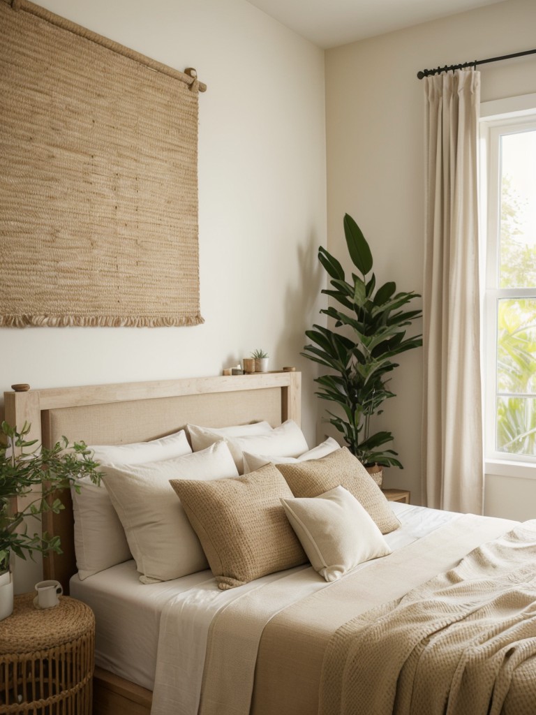 Relaxing Beige Bedroom: Embrace Nature for Restful Sleep