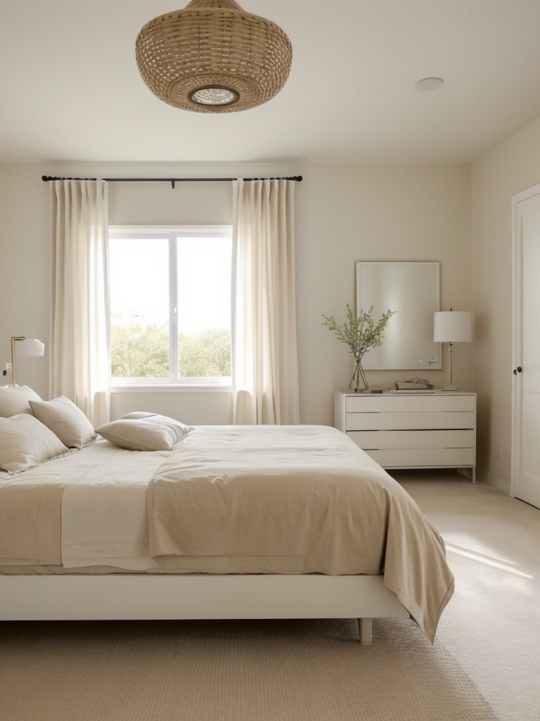 Serene Beige Bedroom: Minimalist Design for Zen Vibes