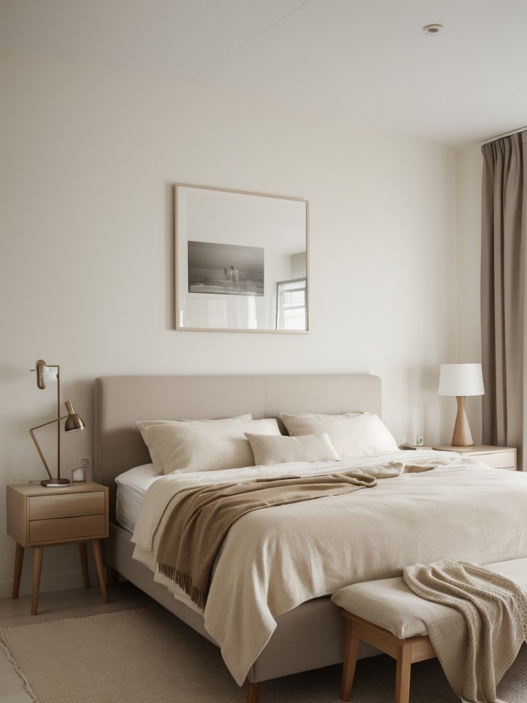 Nordic-inspired elegance for your bedroom, with beige accents and minimalist decor!