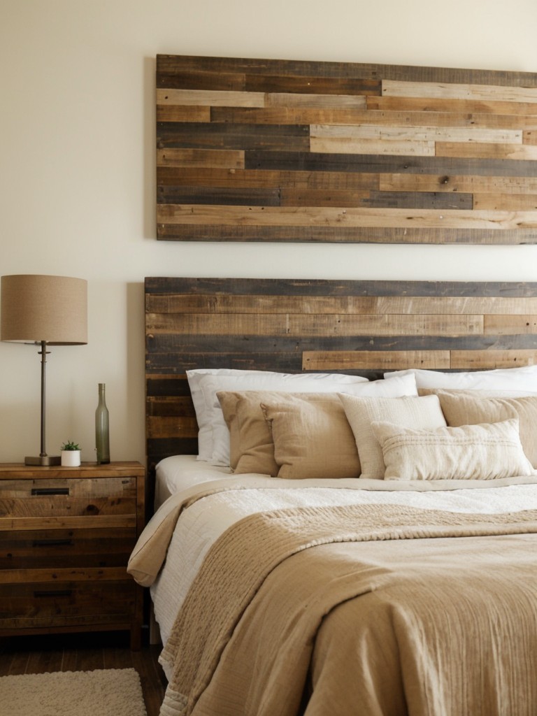 Transform Your Apartment with Beige Elegance! DIY Headboards & Reclaimed Wood Art Ideas