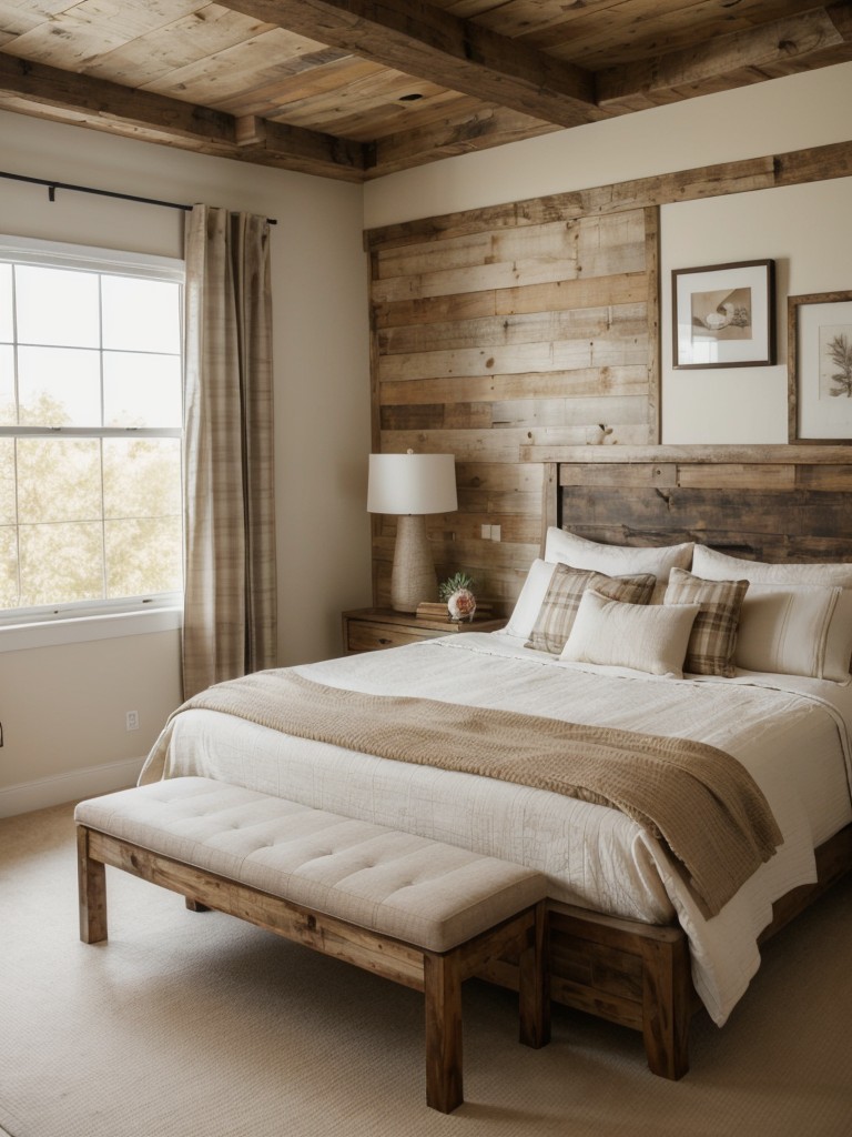 Rustic Apartment Vibes: Cozy Plaid and Natural Wood Elements!