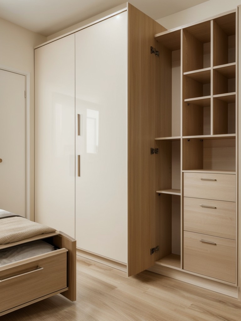 Beige Elegance: Maximizing Small Spaces with Smart Storage!