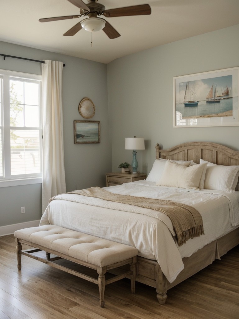 Coastal Bliss: Transform Your Bedroom with Beige & Nautical Vibes!