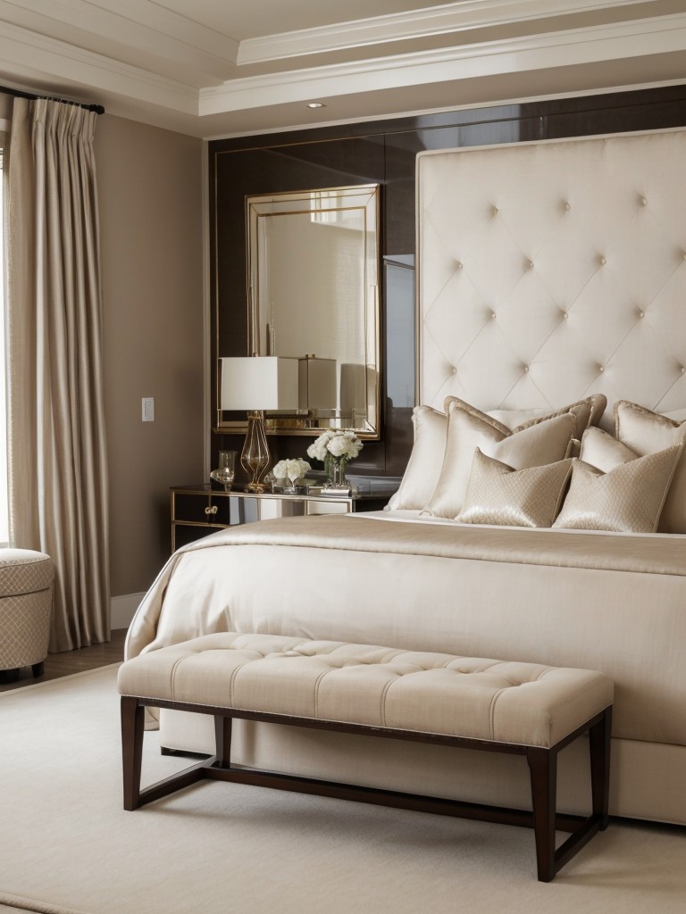 Beige Bedroom Luxe: How to Add a High-End Touch with an Upholstered Bench!