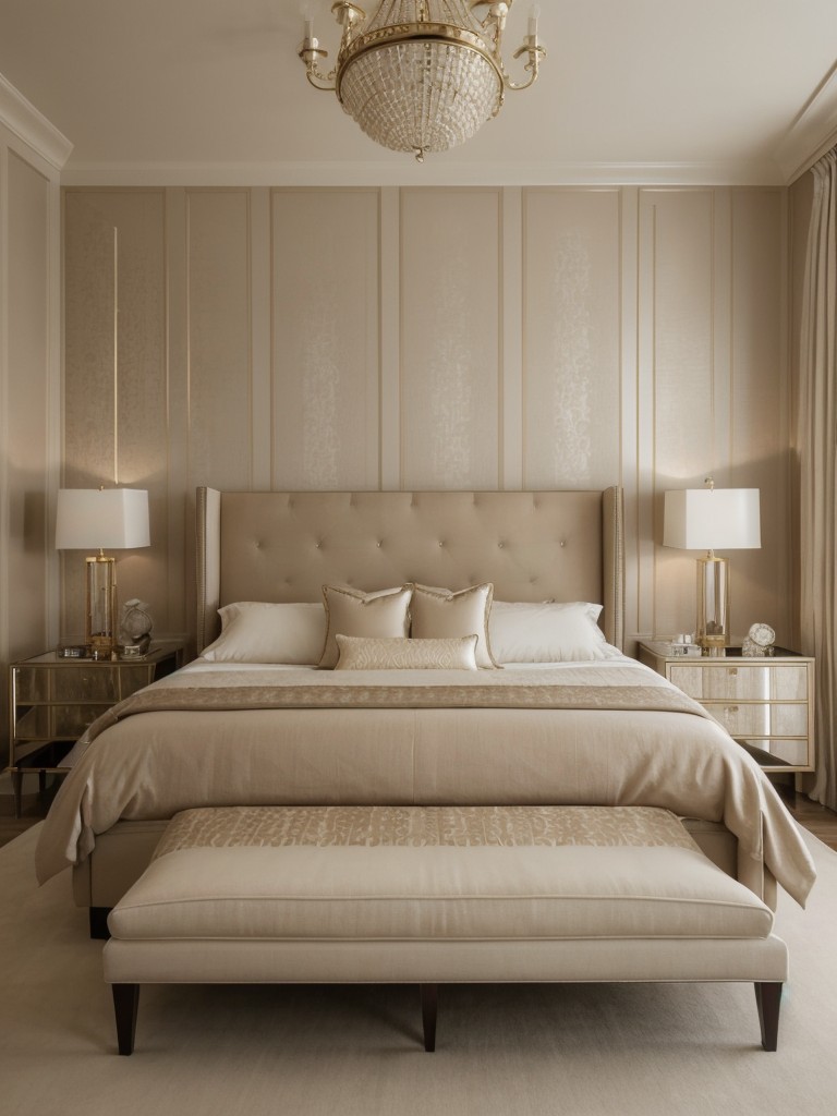 Chic Beige Bedroom Decor: Elevate your space with a stunning accent wall!