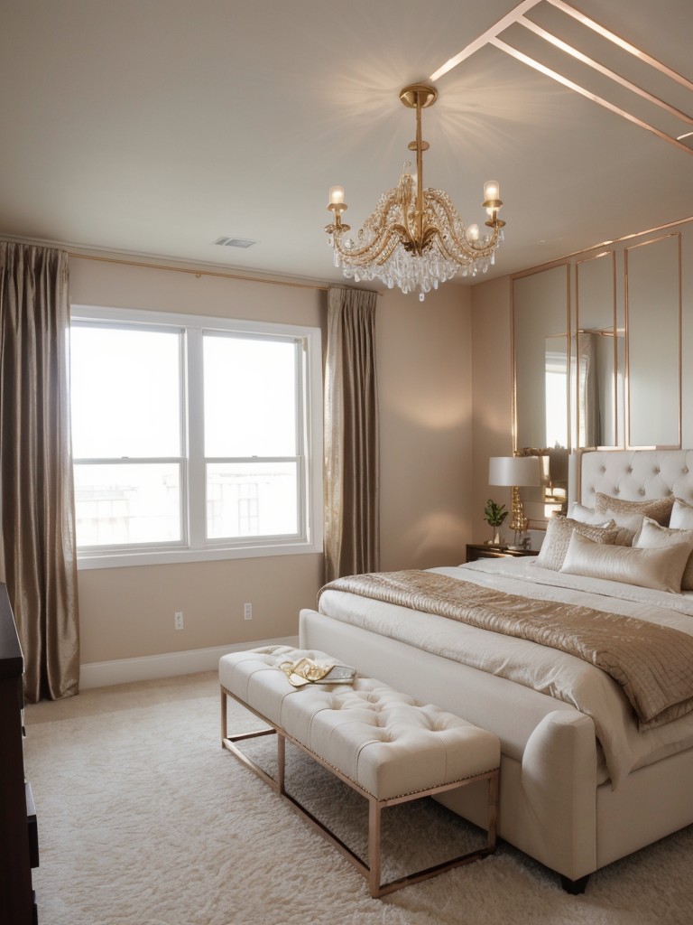 Beige Bliss: Classy Apartment Decor with Metallic Accents