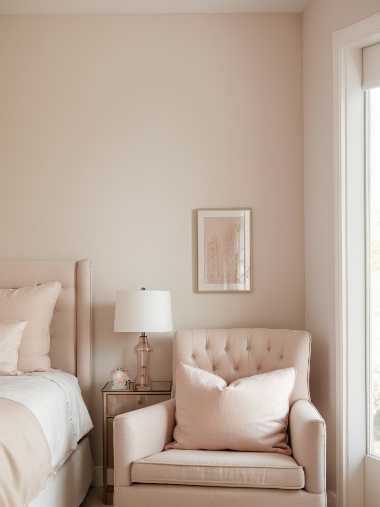 Blush Pink Accents: Feminine Apartment Bedroom Inspiration