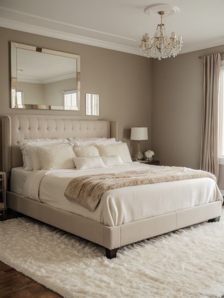 Cozy and Luxe: Fluffy Faux Fur Rug for your Beige Bedroom