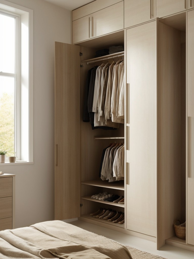 Minimalist Storage Solutions for a Beige Bedroom