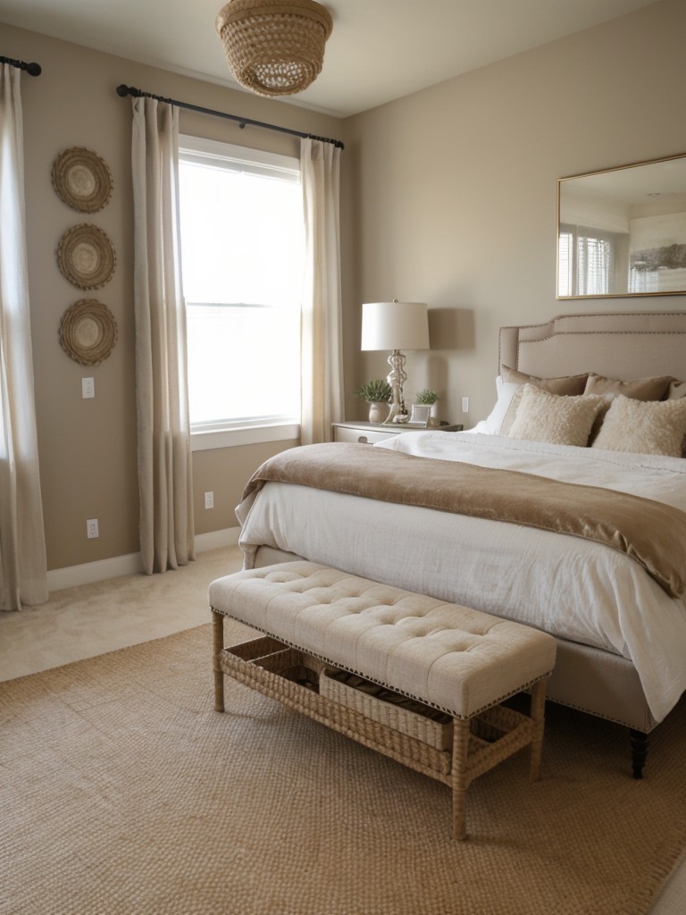 Timeless Beige Bedroom Decor: Textured & Elegant Apartment