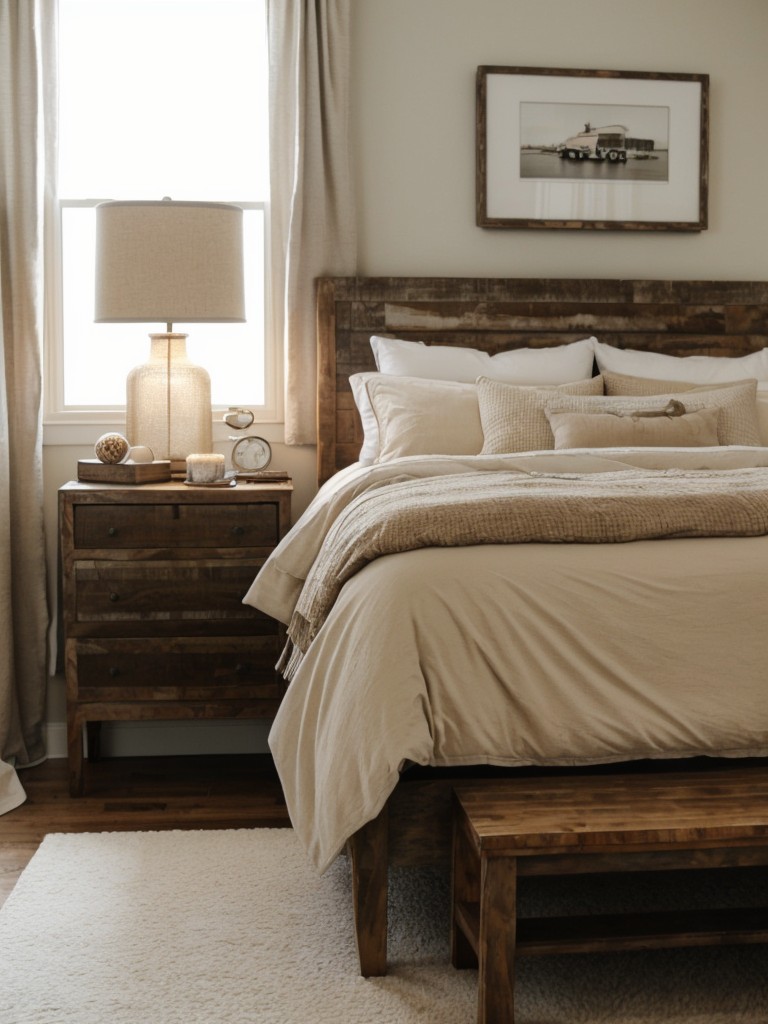 Rustic meets modern: Beige bedroom decor for a chic apartment