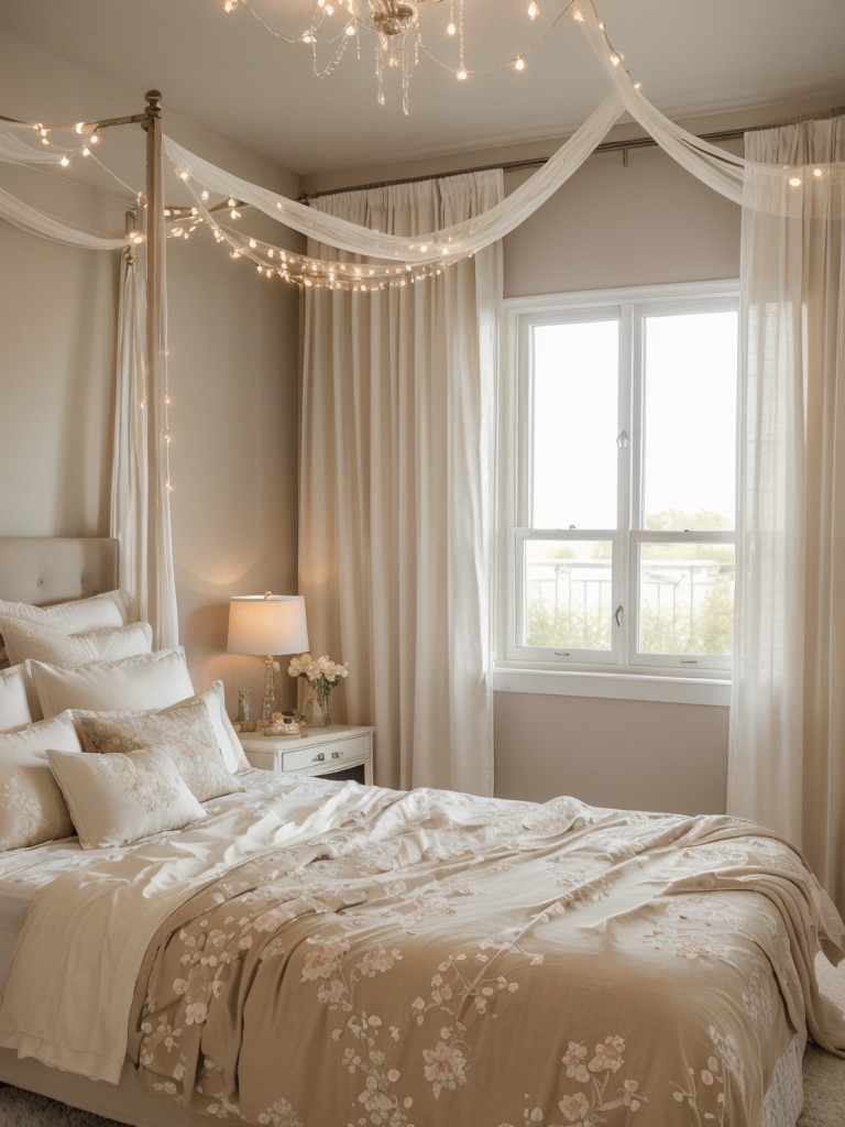 Romantic Beige Bedroom: Elegant Neutrals for Apartment Bliss!