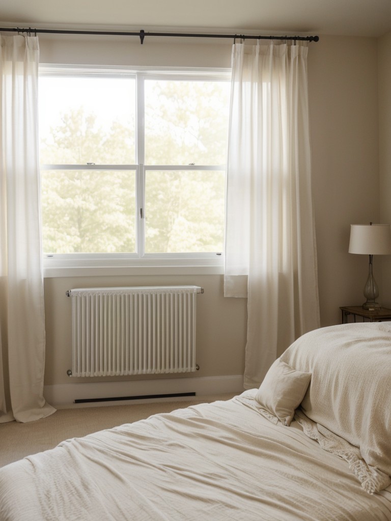 Cozy Neutrals: Transform your apartment into a serene oasis with a light and airy beige bedroom.