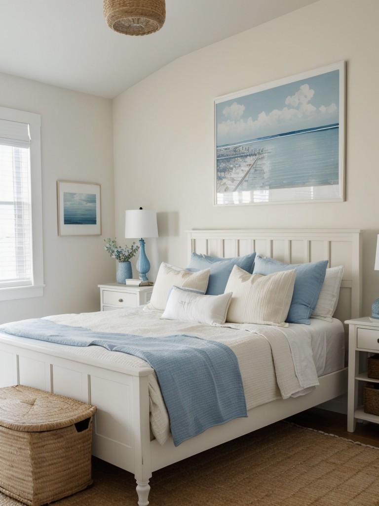 Coastal Chic: Beachy Apartment Vibes. Blue and White Decor Inspiration!