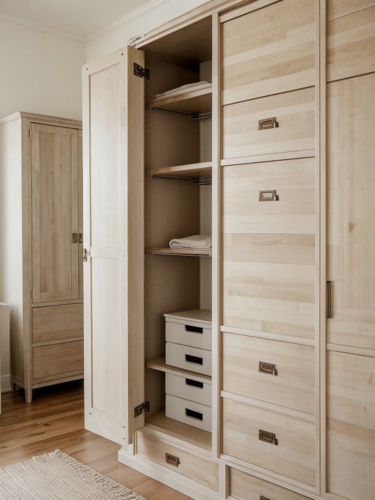 Storage Solutions: Stylish Wardrobes and Vintage Trunks to Elevate Your Apartment.