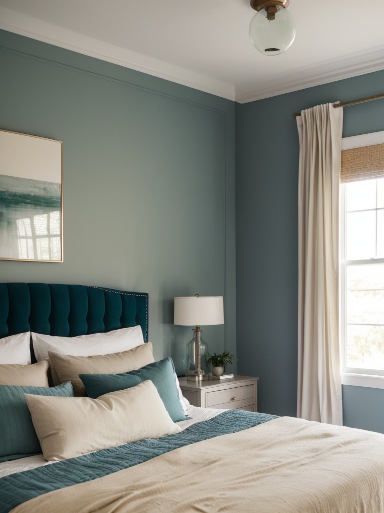 Sophisticated Beige Bedroom Decor: Add a Pop of Navy or Emerald Green!