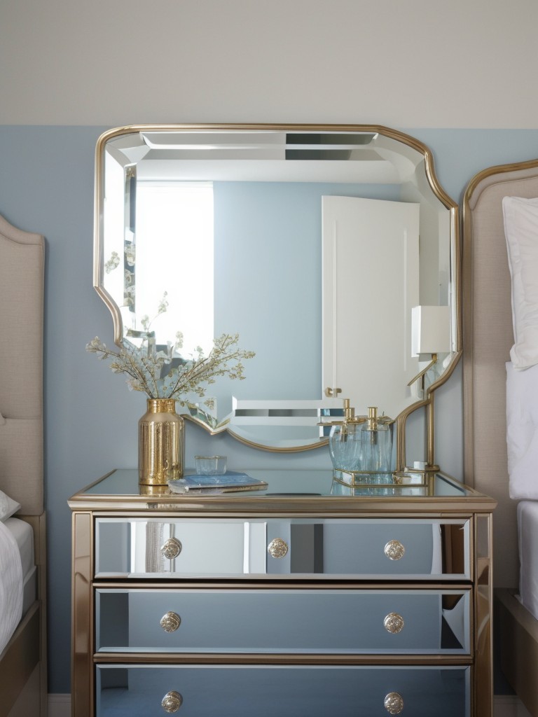 Tranquil Blue Bedroom: Add Glam with Metallic Accents!