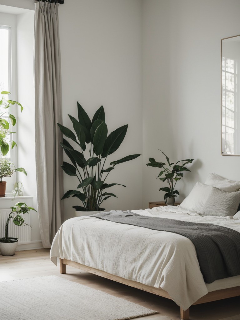 Tranquil Scandinavian Bedroom: Timeless Design with Indoor Plants