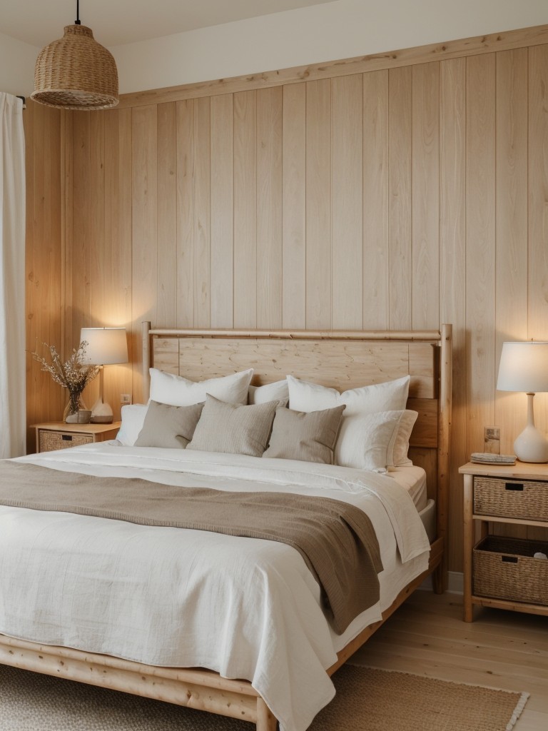 Cozy Nordic Retreat: Timeless Scandinavian Bedroom Design with Natural Elements.