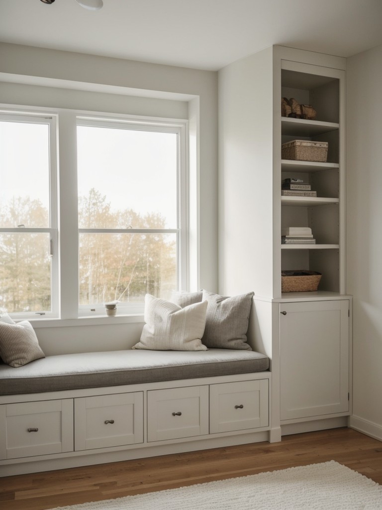 Cozy Window Seat: Space-Saving Scandinavian Bedroom Idea