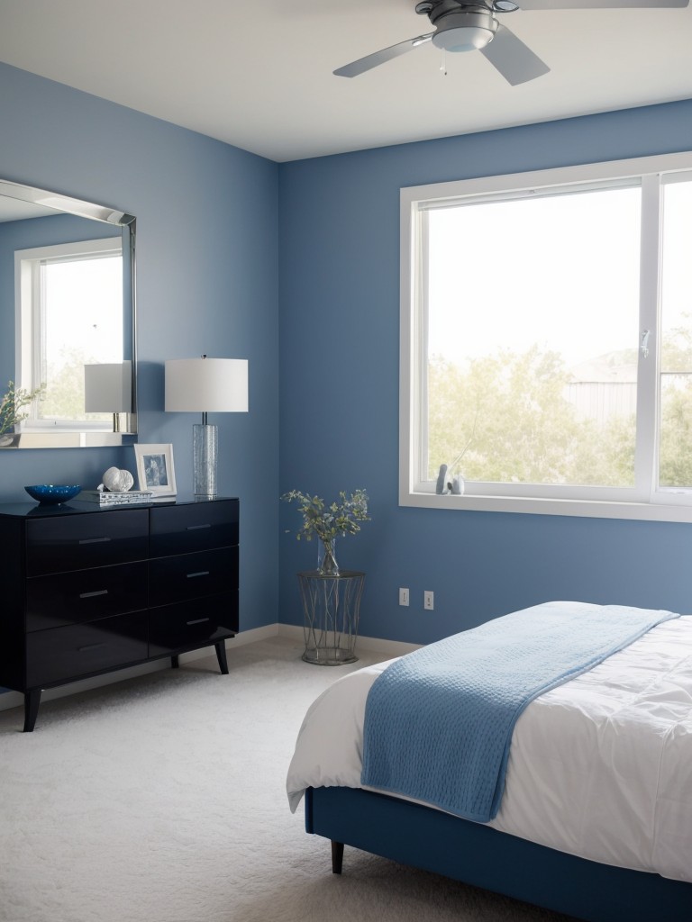 Discover Blue Bedroom Bliss: Chic & Modern Apartment Decor