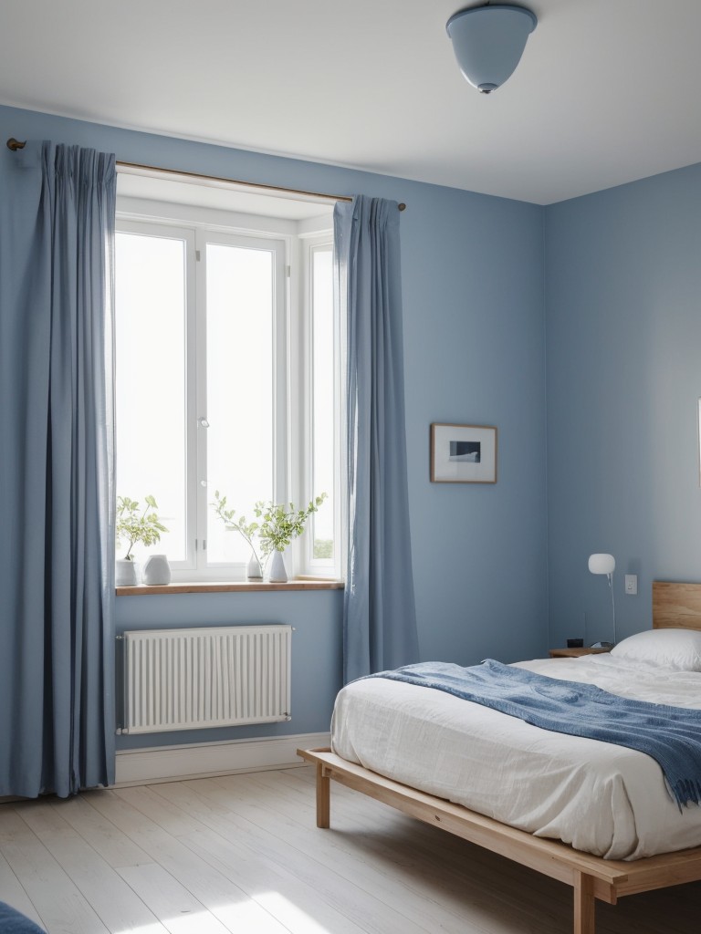 Scandinavian-inspired Blue Bedroom Decor: Serene Simplicity for Your Apartment