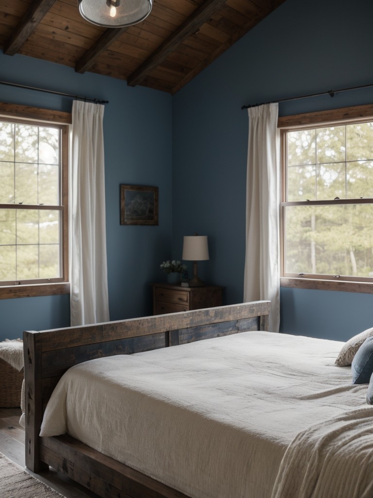 Rustic Farmhouse Vibes: Blissful Blue Bedroom Decor