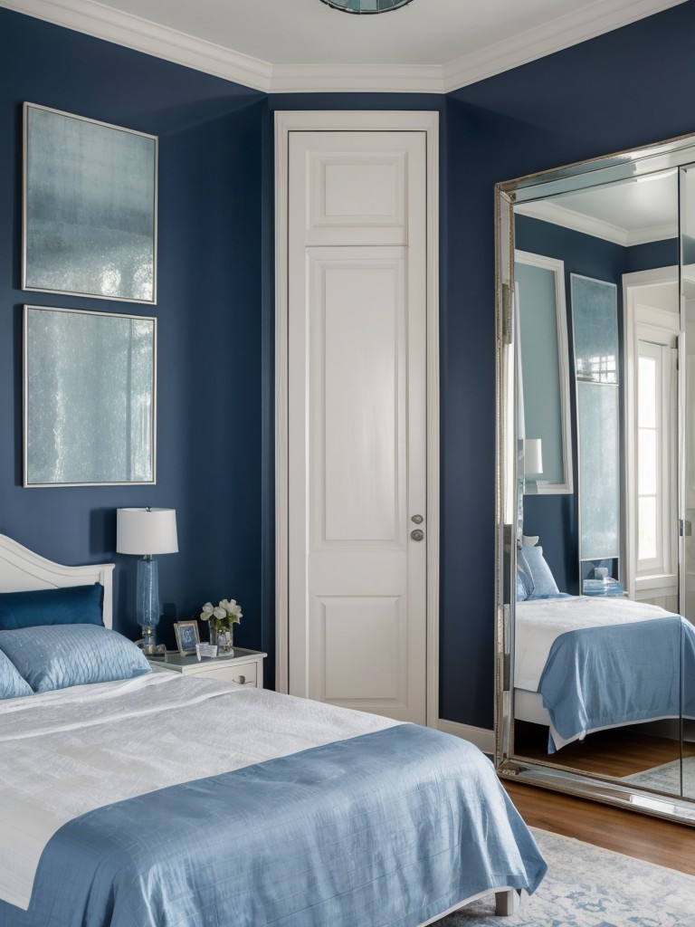 Discover Serenity: Blue Bedroom Decor & Space-Expanding Mirrors