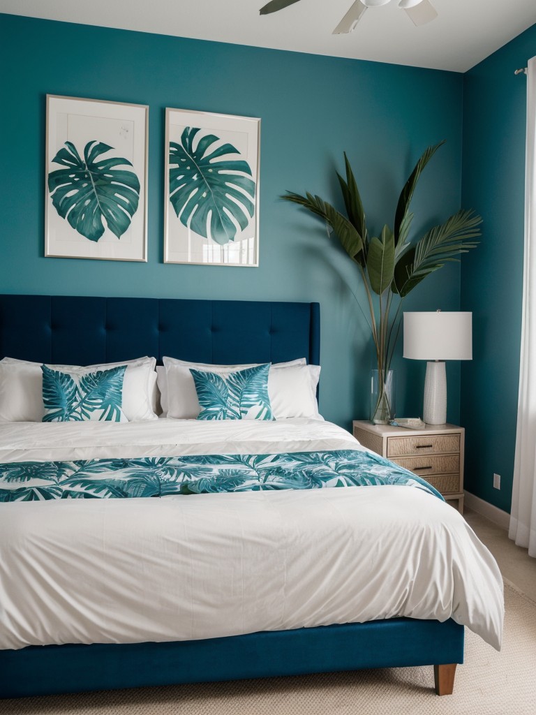 Create a Tropical Escape in Your Bedroom with Palm Leaf Prints!