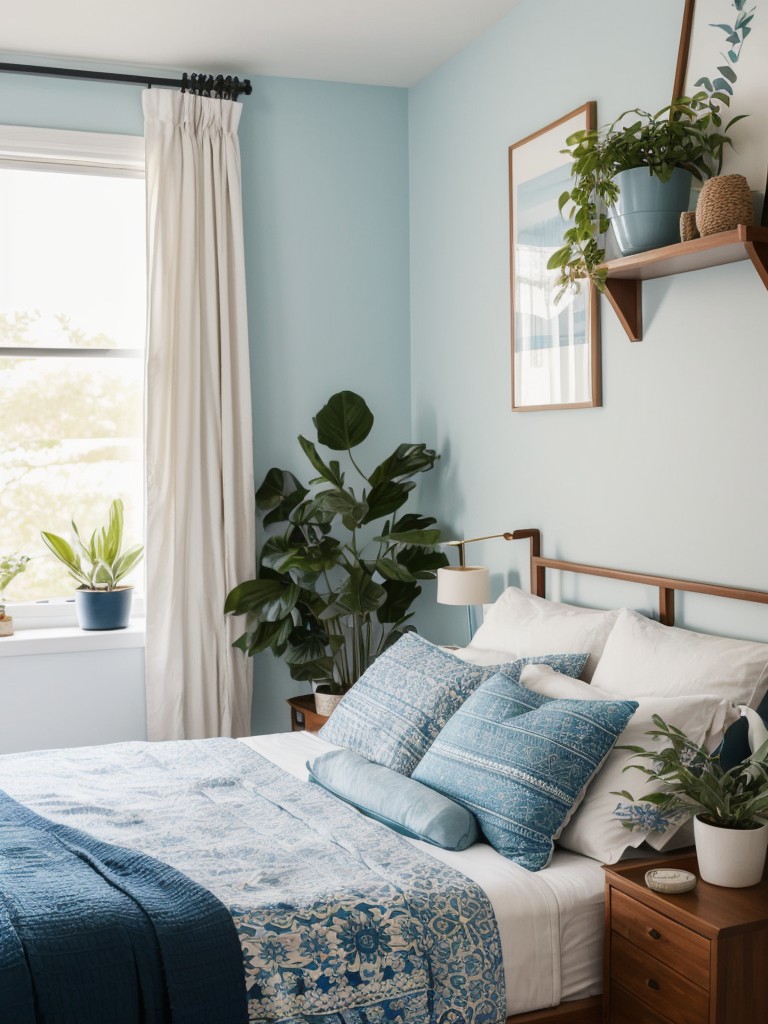 Boho meets modern: Create a calming blue bedroom retreat