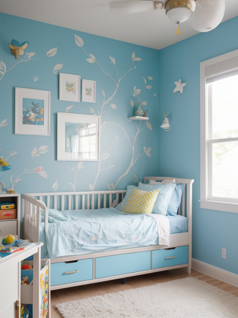 Create a Playful and Colorful Kid's Bedroom with Whimsical Wallpaper and Vibrant Bedding