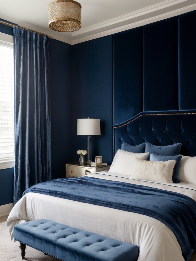 Velvet Vibes: Transform Your Bedroom with Blue Decor