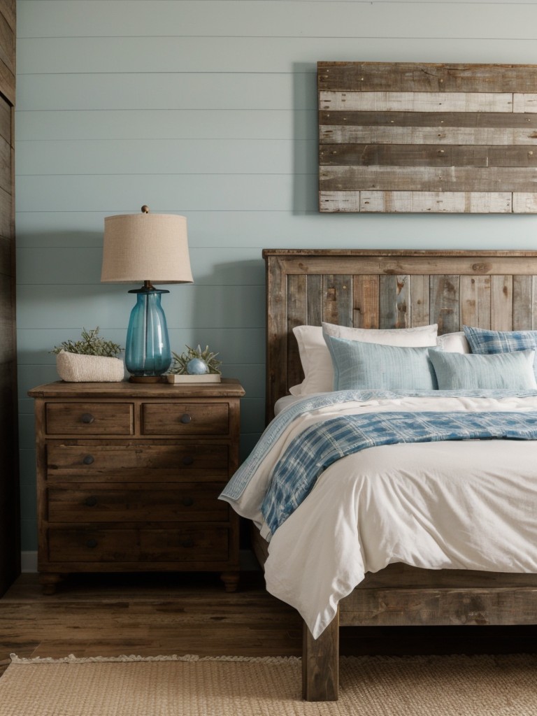 Cozy Coastal Vibes in Your Apartment Bedroom: Rustic Farmhouse Style