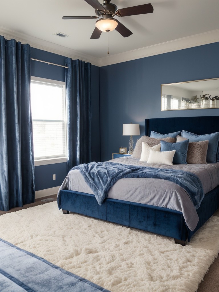 Create a Luxe Apartment Retreat with Blue Bedroom Decor