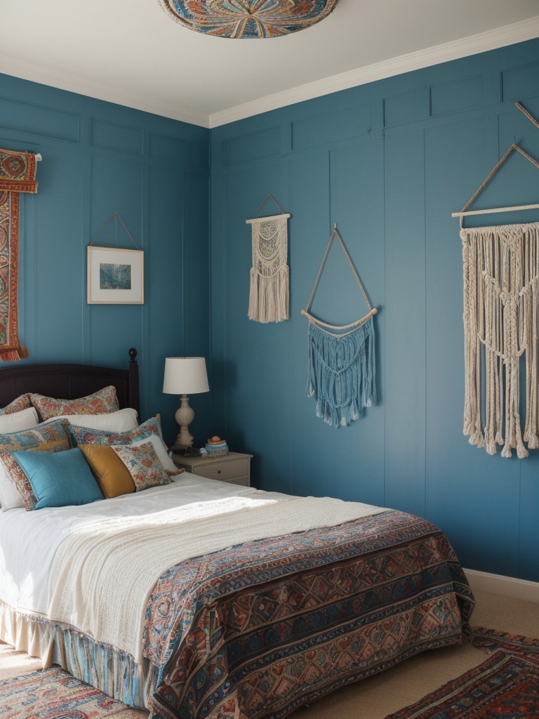 Boho Chic Bedroom: Revamp Your Space with Colorful Textiles and Macrame!