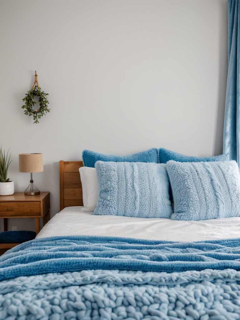 Cozy Apartment Bliss: Revamp Your Bedroom with Refreshing Blue Decor!