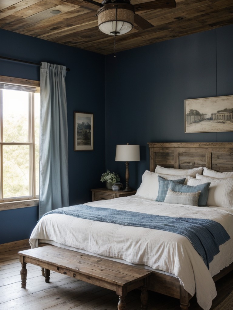 Cozy Farmhouse-inspired Bedroom with Vintage Touches