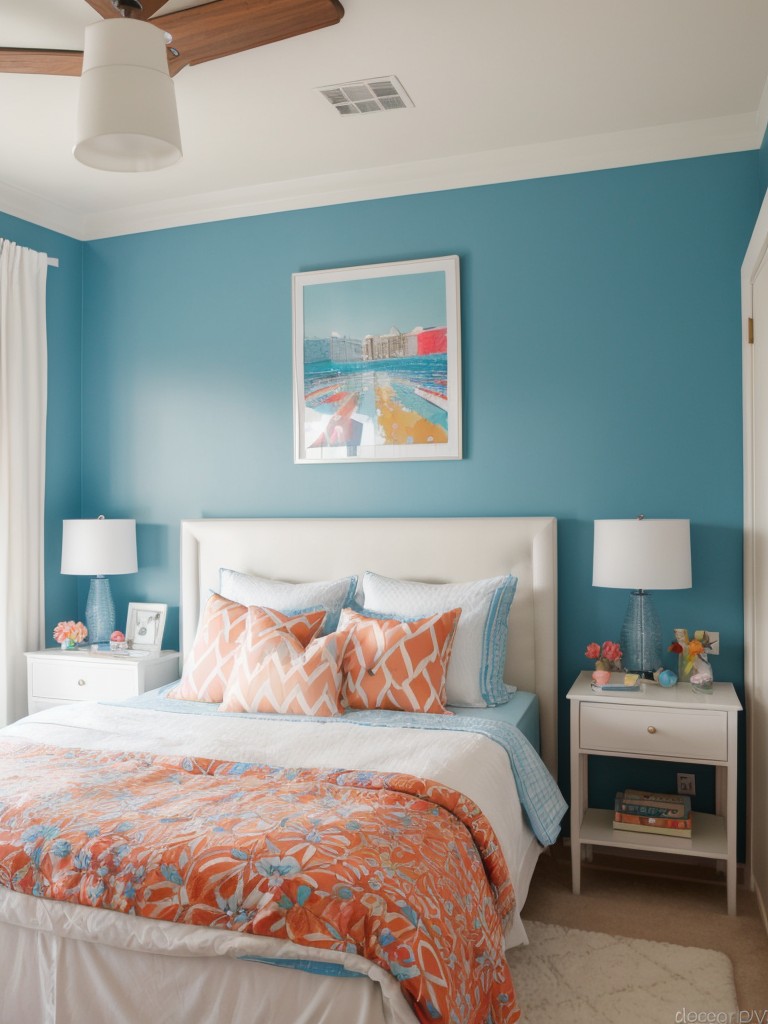 Vibrant Blue Bedroom Makeover: Add Playfulness & Joy with Colorful Accessories!