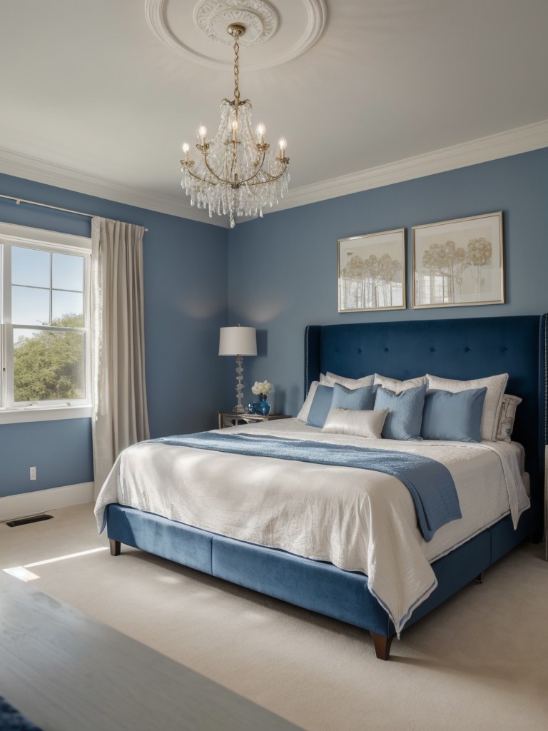 Chic Apartment Bedroom: Gorgeous Blue Makeover!