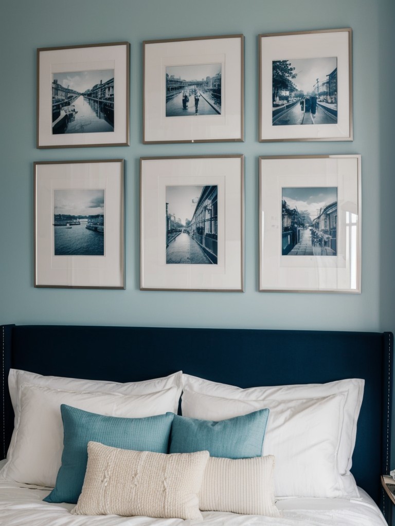 Stunning Blue Bedroom Transformation: Create a Personalized Gallery Wall!