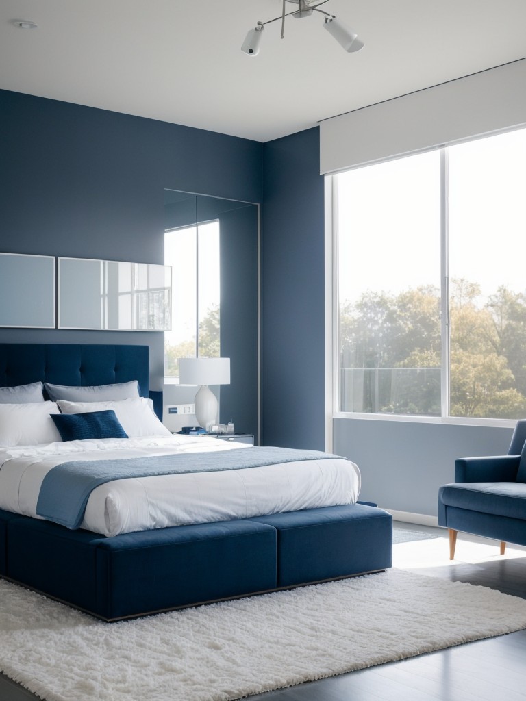 Minimalist Blue Decor for a Serene Bedroom Retreat