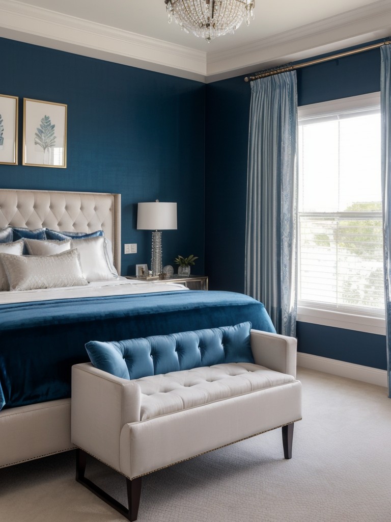 Serenity in Blue: Elevate Your Bedroom with Luxurious Accents