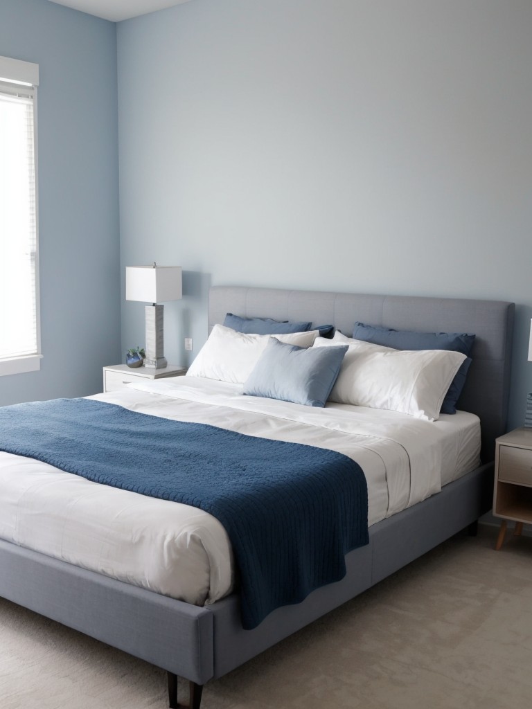 Minimalistic Bedroom Bliss: Elevate Your Space with Serene Blue Decor