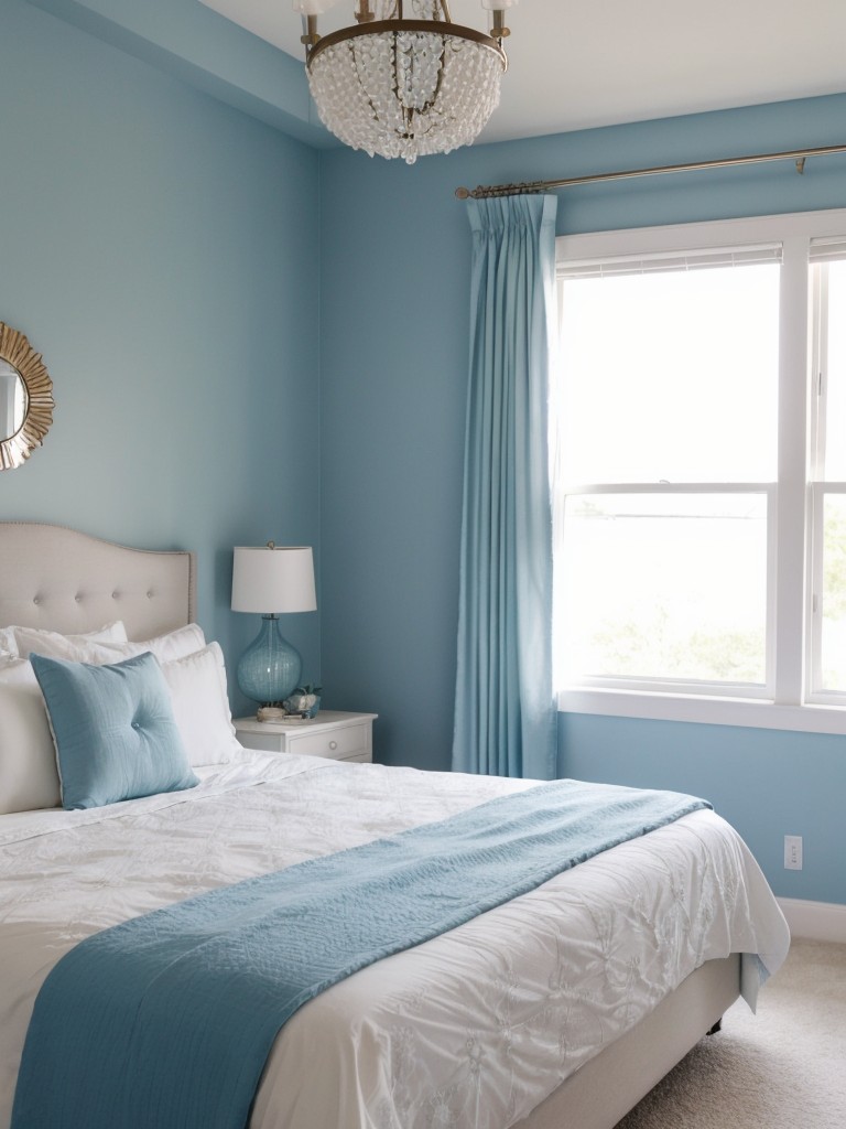 Serene Blue Decor for a Light & Airy Apartment Bedroom