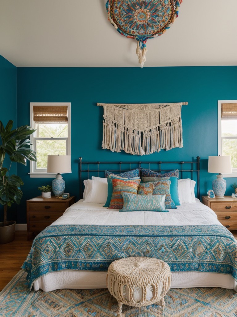 Boho Bedroom Bliss: Elevate Your Apartment with Blue Decor