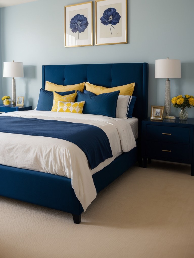 Create a Serene Bedroom Oasis with Bold Blue Decor!