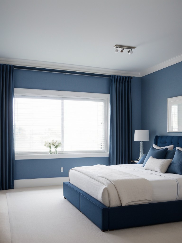 Modern Minimalist Bedroom Bliss: Elevate Your Space with Blue Elegance